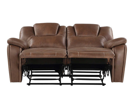 Katrine Brown Manual Reclining Loveseat from Steve Silver - Luna Furniture