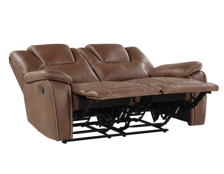 Katrine Brown Manual Reclining Loveseat from Steve Silver - Luna Furniture