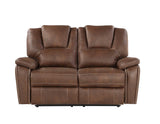 Katrine Brown Manual Reclining Loveseat from Steve Silver - Luna Furniture