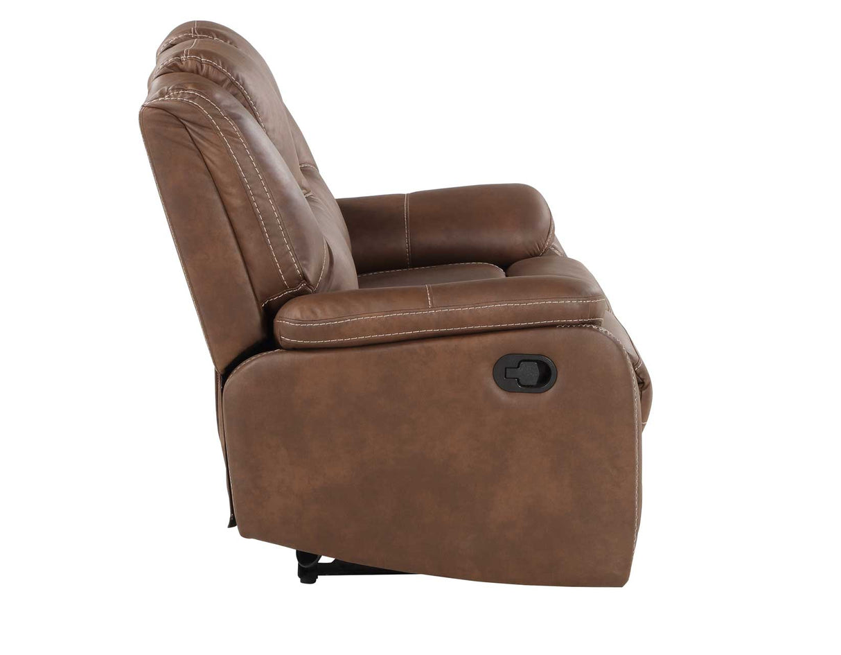 Katrine Brown Manual Reclining Loveseat from Steve Silver - Luna Furniture