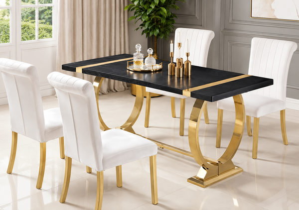 Horley Gold/Black 5-Piece Dining Room Set