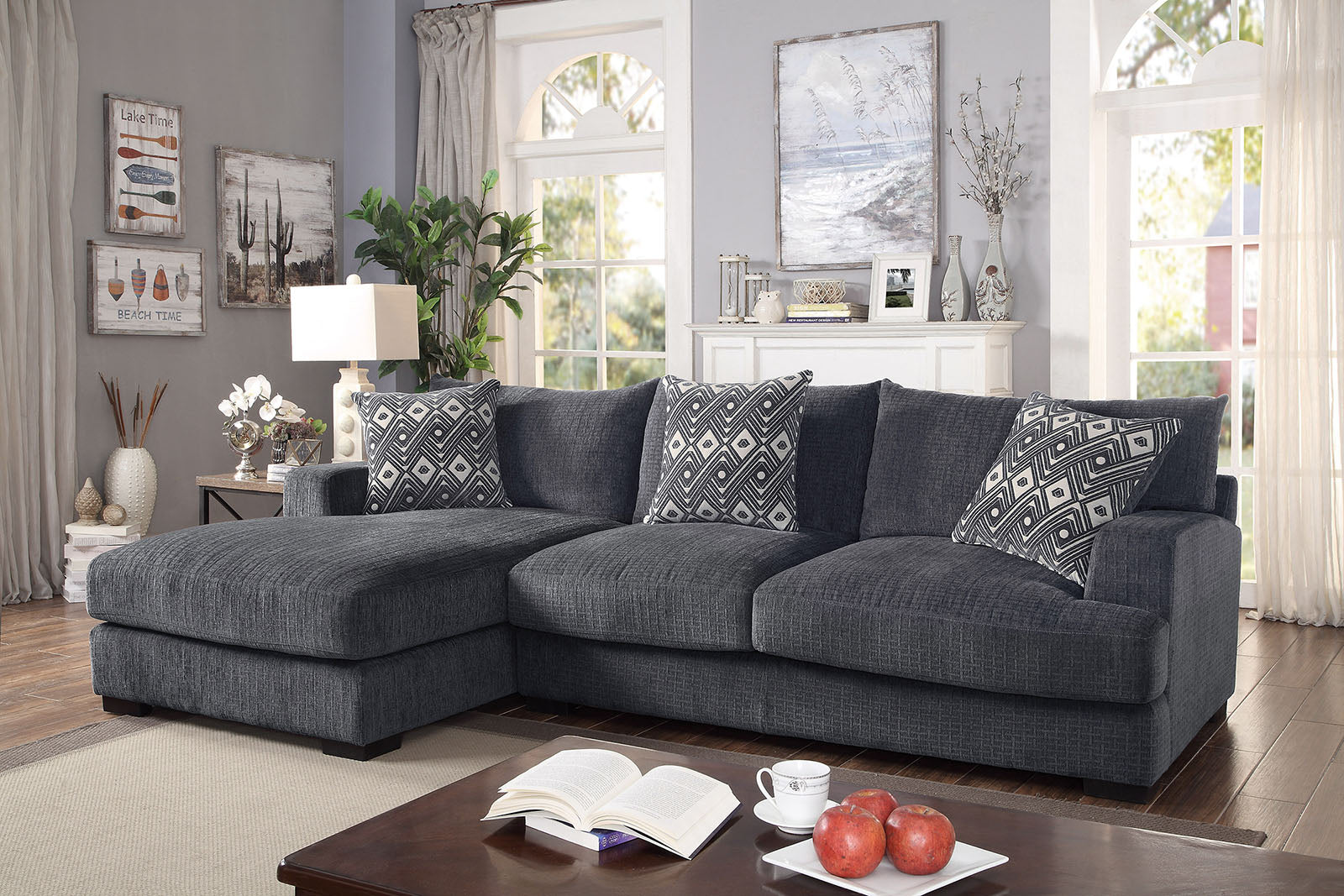 家具 le Kaylee Gray L-Sectional w/ Left Chaise – Luna Furniture