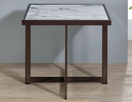 Kayley 23.25″ Sintered Stone End Table from Steve Silver - Luna Furniture