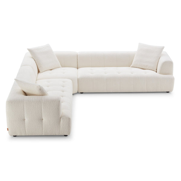 Kaynes Ivory Boucle Corner Sectional Sofa