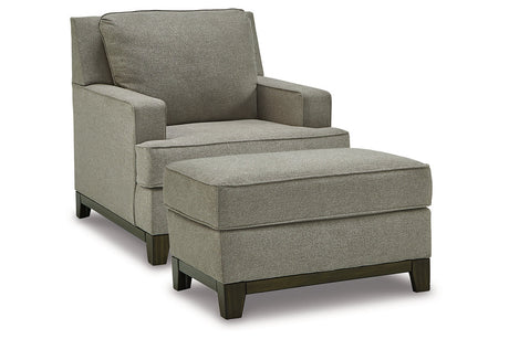 Kaywood Granite Chair and Ottoman from Ashley - Luna Furniture
