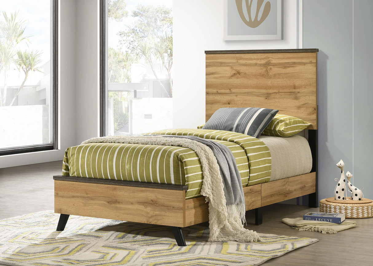 Kaywood Natural Pine 51-inch Twin Panel Bed from Coaster - Luna Furniture