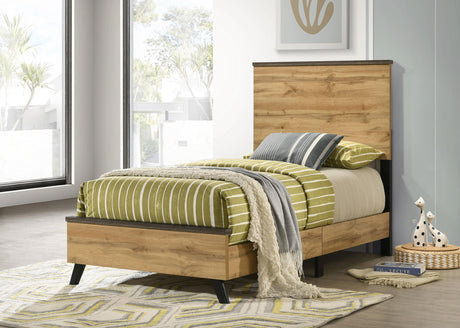 Kaywood Natural Pine 51-inch Twin Panel Bed from Coaster - Luna Furniture