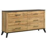 Kaywood Natural Pine 6-Drawer Dresser Cabinet from Coaster - Luna Furniture
