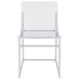 Keeling Chrome 5-Piece Round Glass Top Acrylic Dining Set from Coaster - Luna Furniture