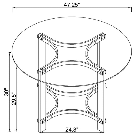 Keeling Chrome 5-Piece Round Glass Top Acrylic Dining Set from Coaster - Luna Furniture