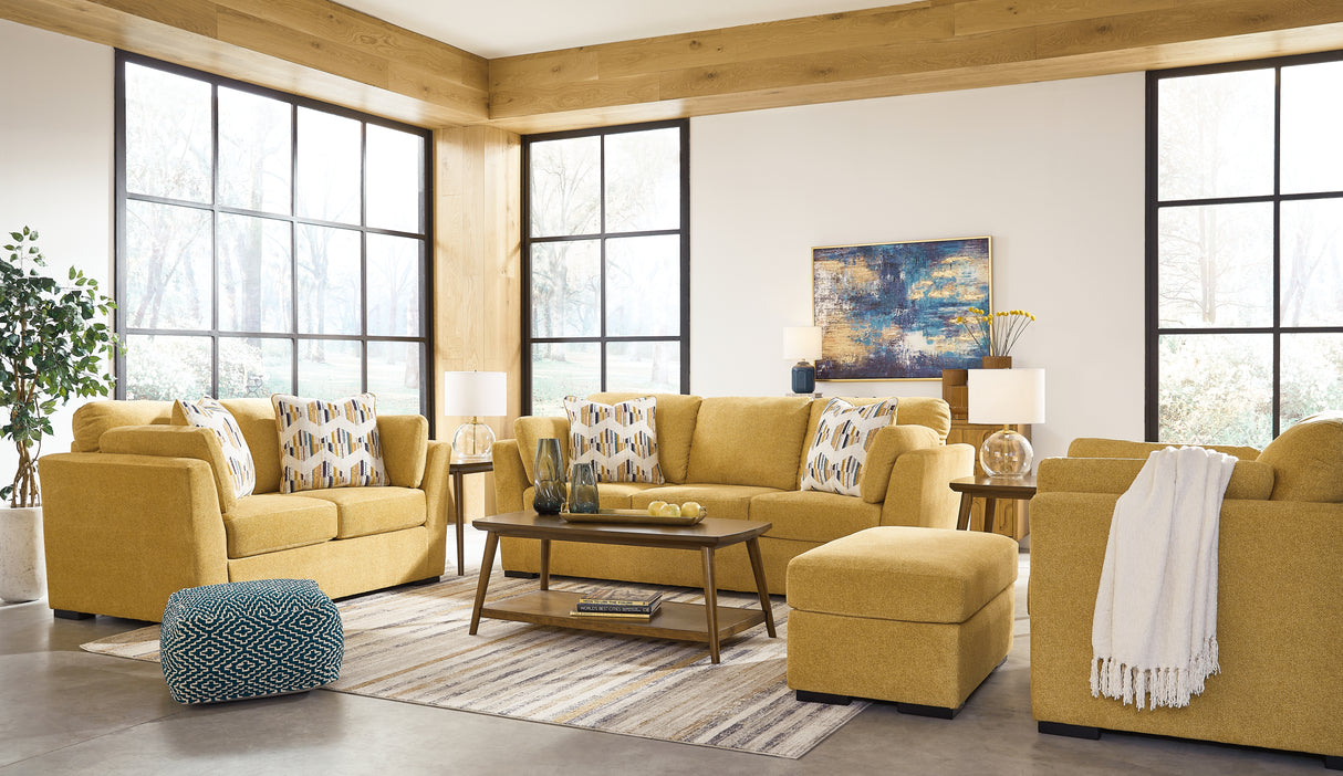 Keerwick Sofa, Loveseat, Chair and Ottoman in Sunflower from Ashley - Luna Furniture