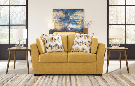 Keerwick Sofa, Loveseat, Chair and Ottoman in Sunflower from Ashley - Luna Furniture