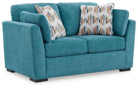 Keerwick Teal Queen Sofa Sleeper, Loveseat and Ottoman from Ashley - Luna Furniture