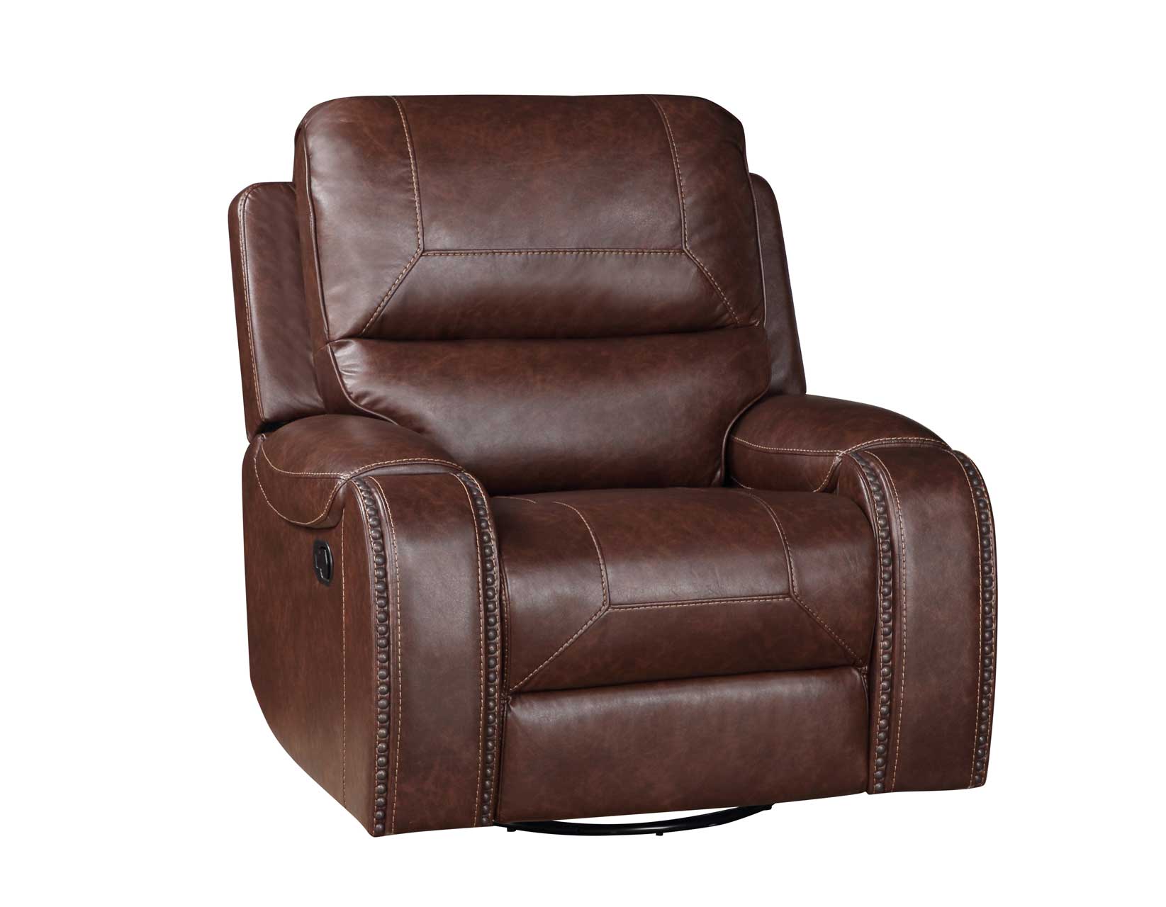 Keily Brown Manual Swivel Glider Recliner – Luna Furniture