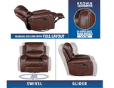 Keily Brown Manual Swivel Glider Recliner from Steve Silver - Luna Furniture