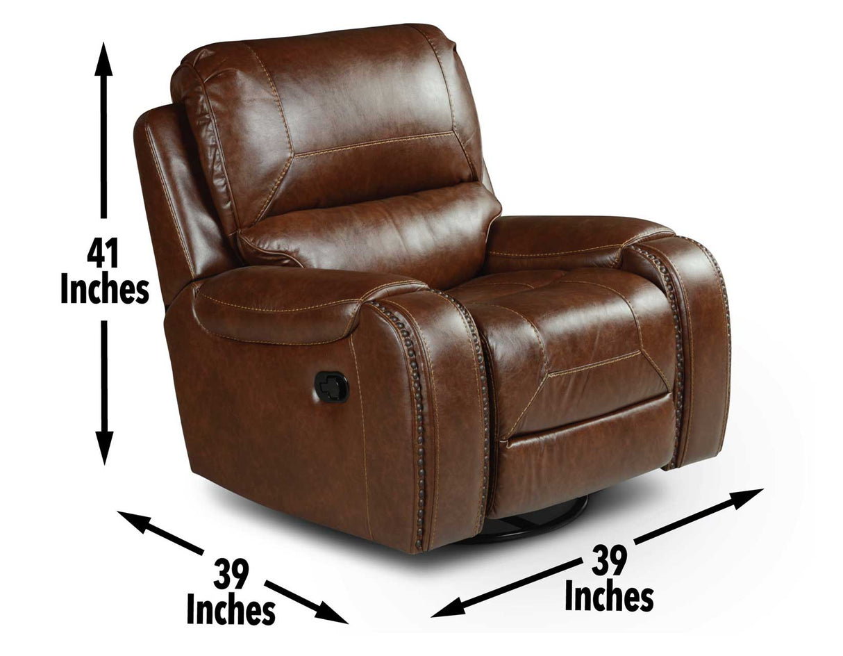Keily Brown Manual Swivel Glider Recliner from Steve Silver - Luna Furniture