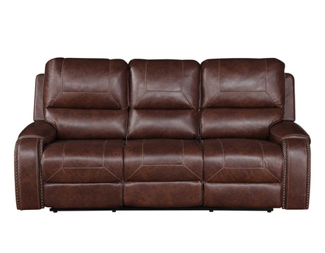 Keily Brown Reclining Sofa with Drop-Down Table from Steve Silver - Luna Furniture