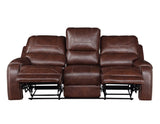 Keily Brown Reclining Sofa with Drop-Down Table from Steve Silver - Luna Furniture