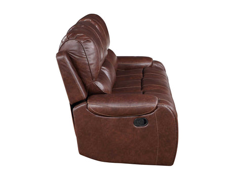 Keily Brown Reclining Sofa with Drop-Down Table from Steve Silver - Luna Furniture