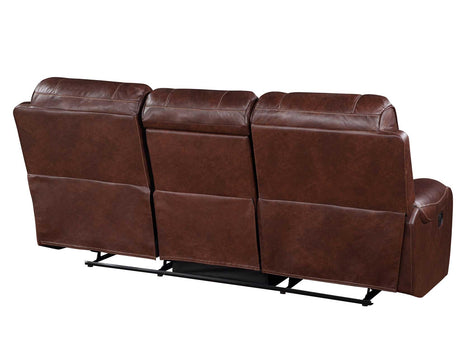 Keily Brown Reclining Sofa with Drop-Down Table from Steve Silver - Luna Furniture