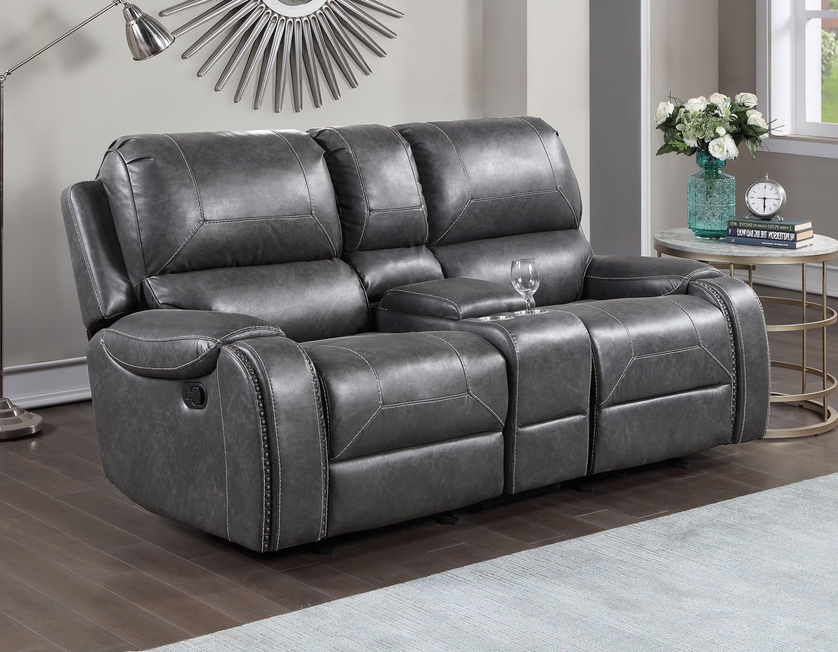 Keily Gray Manual Glider Reclining Loveseat – Luna Furniture