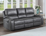 Keily Gray Reclining Sofa with Drop-Down Table from Steve Silver - Luna Furniture