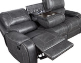 Keily Gray Reclining Sofa with Drop-Down Table from Steve Silver - Luna Furniture