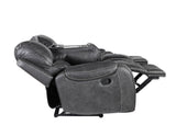 Keily Gray Reclining Sofa with Drop-Down Table from Steve Silver - Luna Furniture