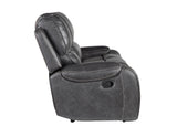 Keily Gray Reclining Sofa with Drop-Down Table from Steve Silver - Luna Furniture