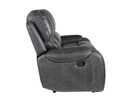 Keily Gray Reclining Sofa with Drop-Down Table from Steve Silver - Luna Furniture