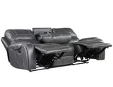 Keily Gray Reclining Sofa with Drop-Down Table from Steve Silver - Luna Furniture