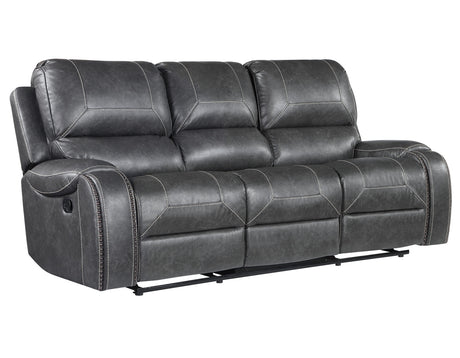 Keily Gray Reclining Sofa with Drop-Down Table from Steve Silver - Luna Furniture
