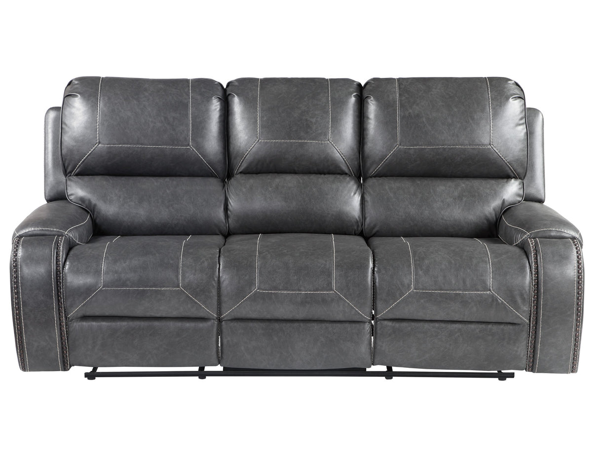 Keily Gray Reclining Sofa with Drop-Down Table from Steve Silver - Luna Furniture