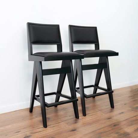 Keira Black PU Bar Stool (Set of 2) from Midinmod - Luna Furniture