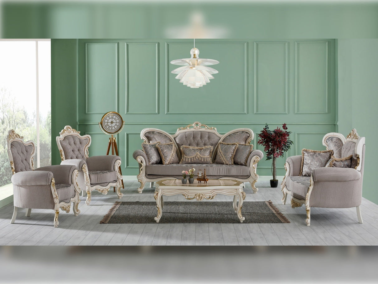 Kelebek 4-pieces (2 Sofa & 2 Chair) Livingroom Set in Vizon from Furnia - Luna Furniture