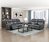 Kellen Smoky Gray Double Reclining Loveseat with Center Console from Homelegance - Luna Furniture