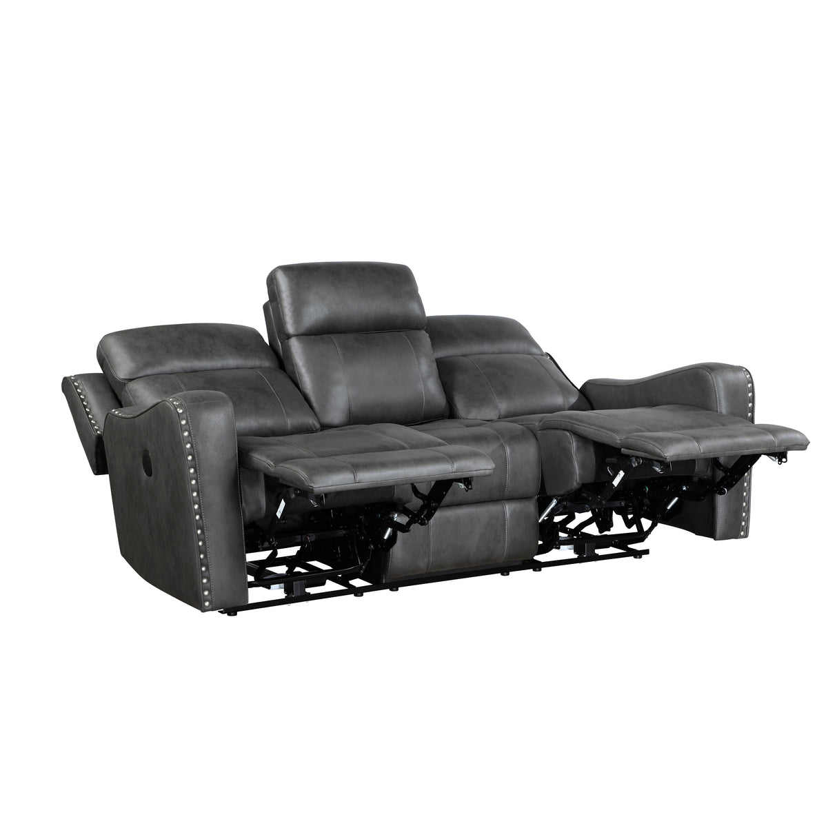 Kellen Smoky Gray Power Double Reclining Living Room Set from Homelegance - Luna Furniture