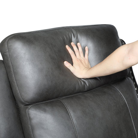 Kellen Smoky Gray Power Double Reclining Sofa from Homelegance - Luna Furniture