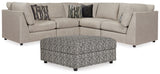Kellway Bisque 5-Piece Sectional with Ottoman from Ashley - Luna Furniture