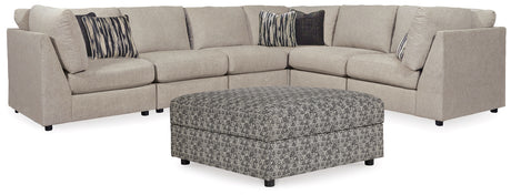 Kellway Bisque 6-Piece Sectional with Ottoman from Ashley - Luna Furniture
