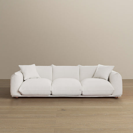 Kely Mid-Century Modern 100'' Boucle Upholstered Sofa Cream from Ashcroft Furniture - Luna Furniture
