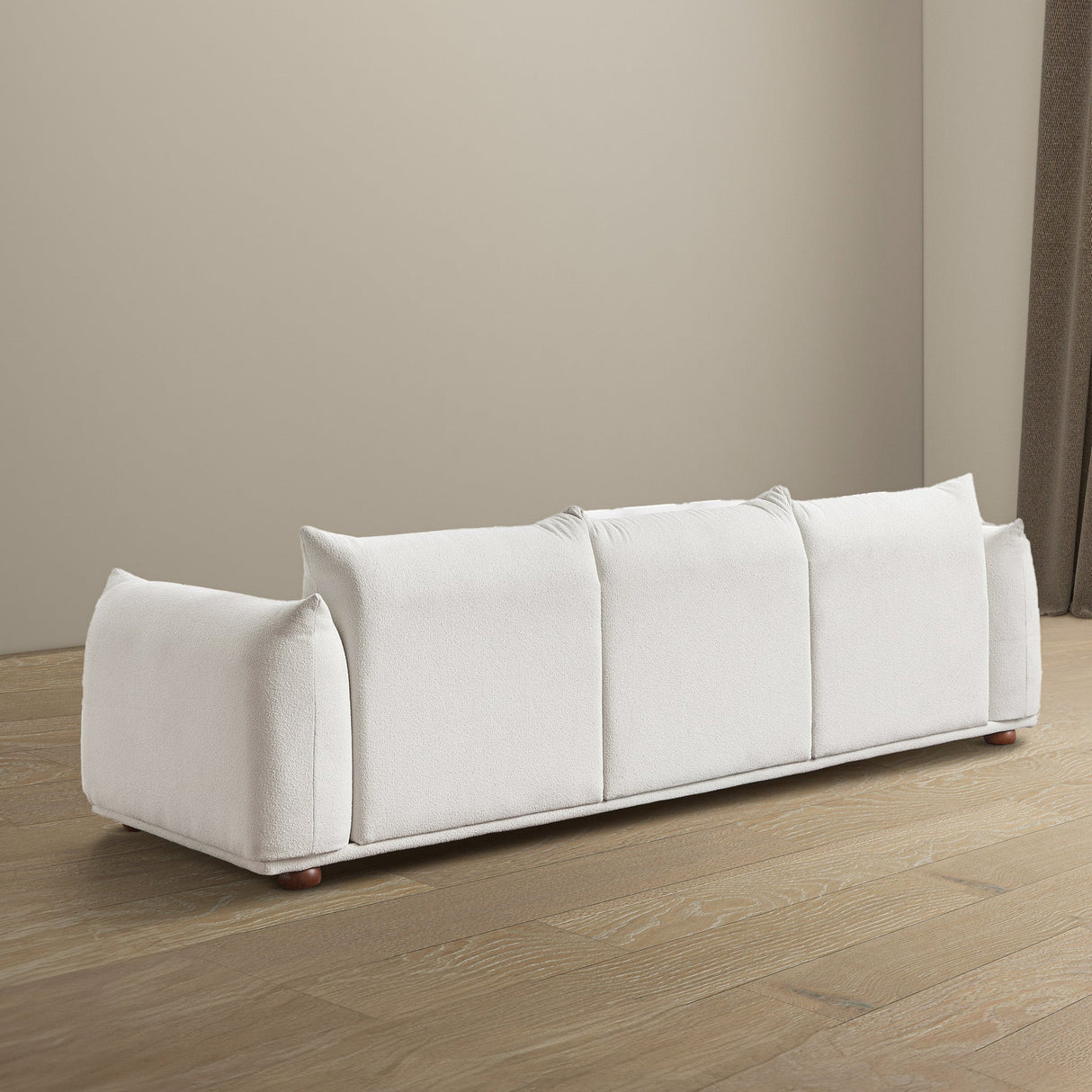 Kely Mid-Century Modern 100'' Boucle Upholstered Sofa Cream from Ashcroft Furniture - Luna Furniture