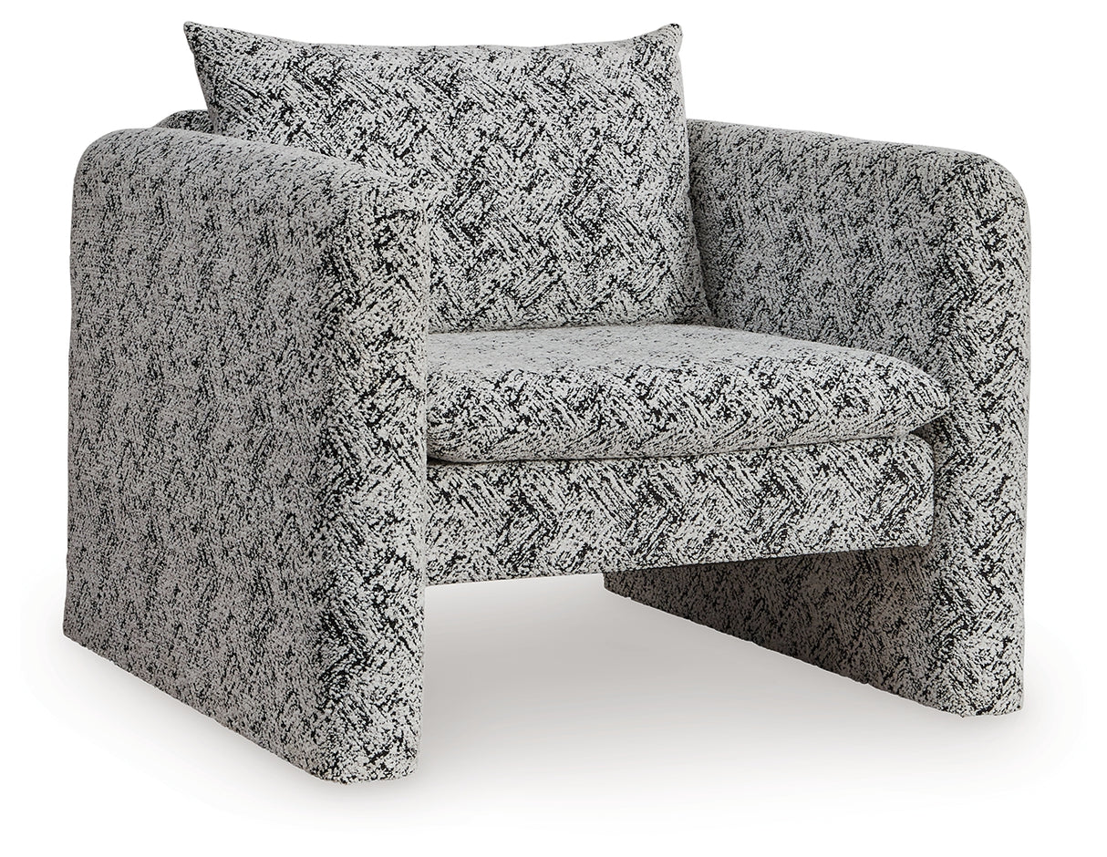 Kenbell Black/White Accent Chair from Ashley - Luna Furniture