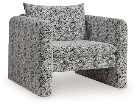 Kenbell Black/White Accent Chair from Ashley - Luna Furniture