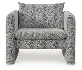 Kenbell Black/White Accent Chair from Ashley - Luna Furniture