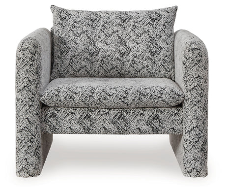 Kenbell Black/White Accent Chair from Ashley - Luna Furniture