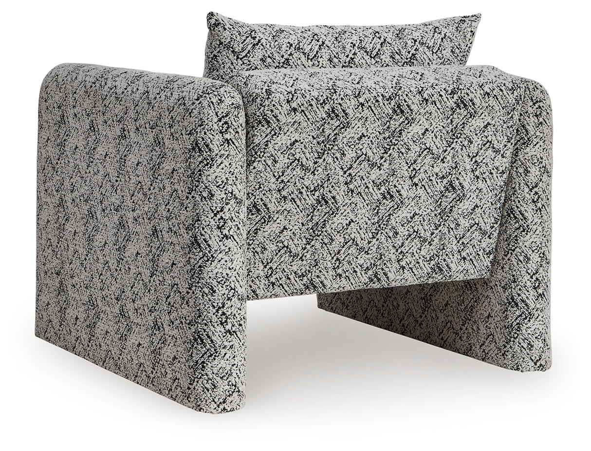 Kenbell Black/White Accent Chair from Ashley - Luna Furniture