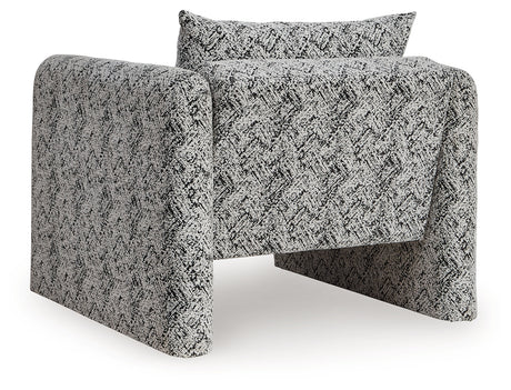 Kenbell Black/White Accent Chair from Ashley - Luna Furniture