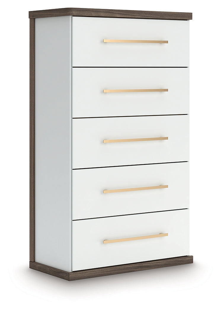 Kendanport Brown/White Chest of Drawers from Ashley Furniture - Luna Furniture