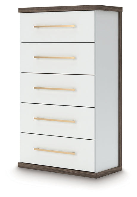 Kendanport Brown/White Chest of Drawers from Ashley - Luna Furniture